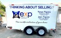 Vinyl lettering on trailer